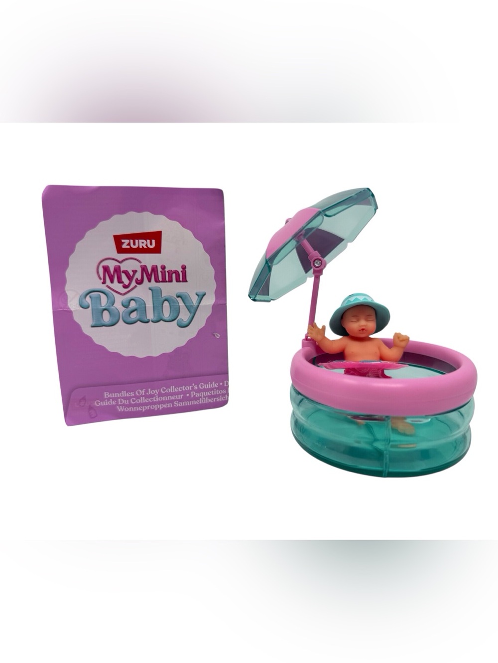 Zuru My Mini Baby Surprise Series Pink/Aqua Pool Baby W/Shark Hat & Ring Float